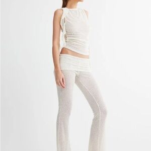 Lioness Ivory Sheer Flare Pants